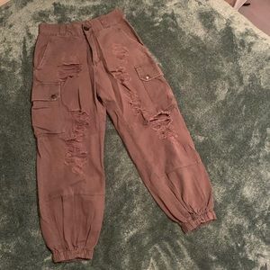 Carmar Brown Ripped Cargo Pants LF